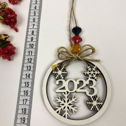 Yeniyıl Ağaç Süsü Kar Taneli 2023 Baskılı 5 Adet-YSUS-1051