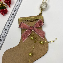 Yeniyıl Ağaç Süsü Hohoho Yazılı Çorap Baskılı 5 Adet-YSUS-1056