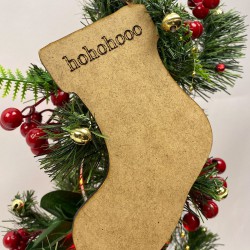 Yeniyıl Ağaç Süsü Hohoho Yazılı Çorap Baskılı 5 Adet-YSUS-1056