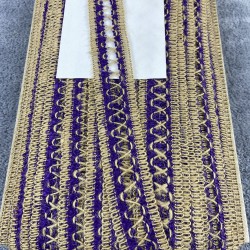 Mor Hasırlı Çapraz Desenli Su Taşı Koç Boynuzu -YSUTASI-1004