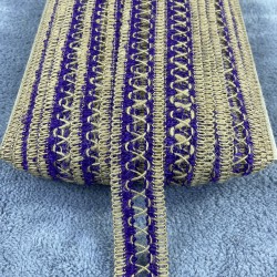 Mor Hasırlı Çapraz Desenli Su Taşı Koç Boynuzu -YSUTASI-1004