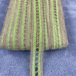 Fıstık Yeşili Hasırlı Çapraz Desenli Su Taşı Koç Boynuzu -YSUTASI-1007