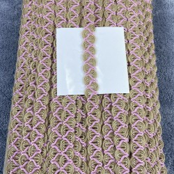 Hasır Su Taşı Koç Boynuzu Pembe Çizgili Dekoratif Şerit-YSUTASI-1008