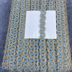 Hasır Su Taşı Koç Boynuzu Mavi Çizgili Dekoratif Şerit-YSUTASI-1010