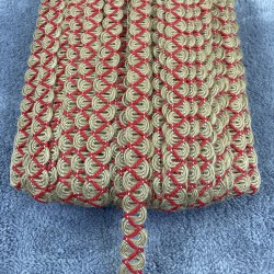 Hasır Su Taşı Koç Boynuzu Kırmızı Çizgili Dekoratif Şerit-YSUTASI-1013