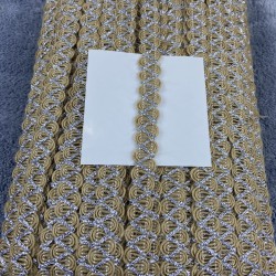 Hasır Su Taşı Koç Boynuzu Gümüş Simli Çizgili Dekoratif Şerit-YSUTASI-1015