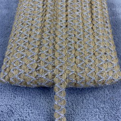 Hasır Su Taşı Koç Boynuzu Gümüş Simli Çizgili Dekoratif Şerit-YSUTASI-1015