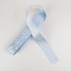 Bebe Mavi Mutlu Yıllar Grogren Kurdele 2,5 cm 1 Metre-YY-1002