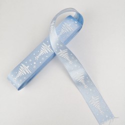 Bebe Mavi Çam Ağacı Grogren Kurdele 2,5 cm 1 Metre-YY-1004