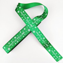 Yeşil Mutlu Yıllar Grogren Kurdele 2,5 cm 1 Metre-YY-1005