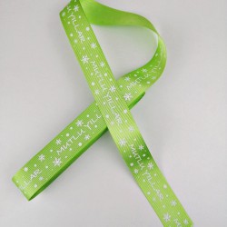 Fıstık Yeşili Mutlu Yıllar Grogren Kurdele 2,5 cm 1 Metre-YY-1007