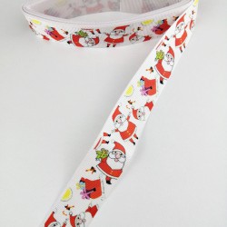 Noel Baba Desenli Grogren Kurdele 2,5 cm 1 Metre-YY-1027