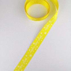 Sarı Happy New Year Grogren Kurdele 2,5 cm 1 Metre-YY-1044