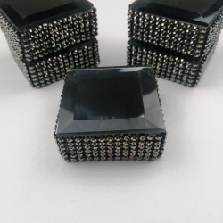 Siyah Gümüş Kaplamalı Yüzük Yükseltme Kutusu-YZK-1002