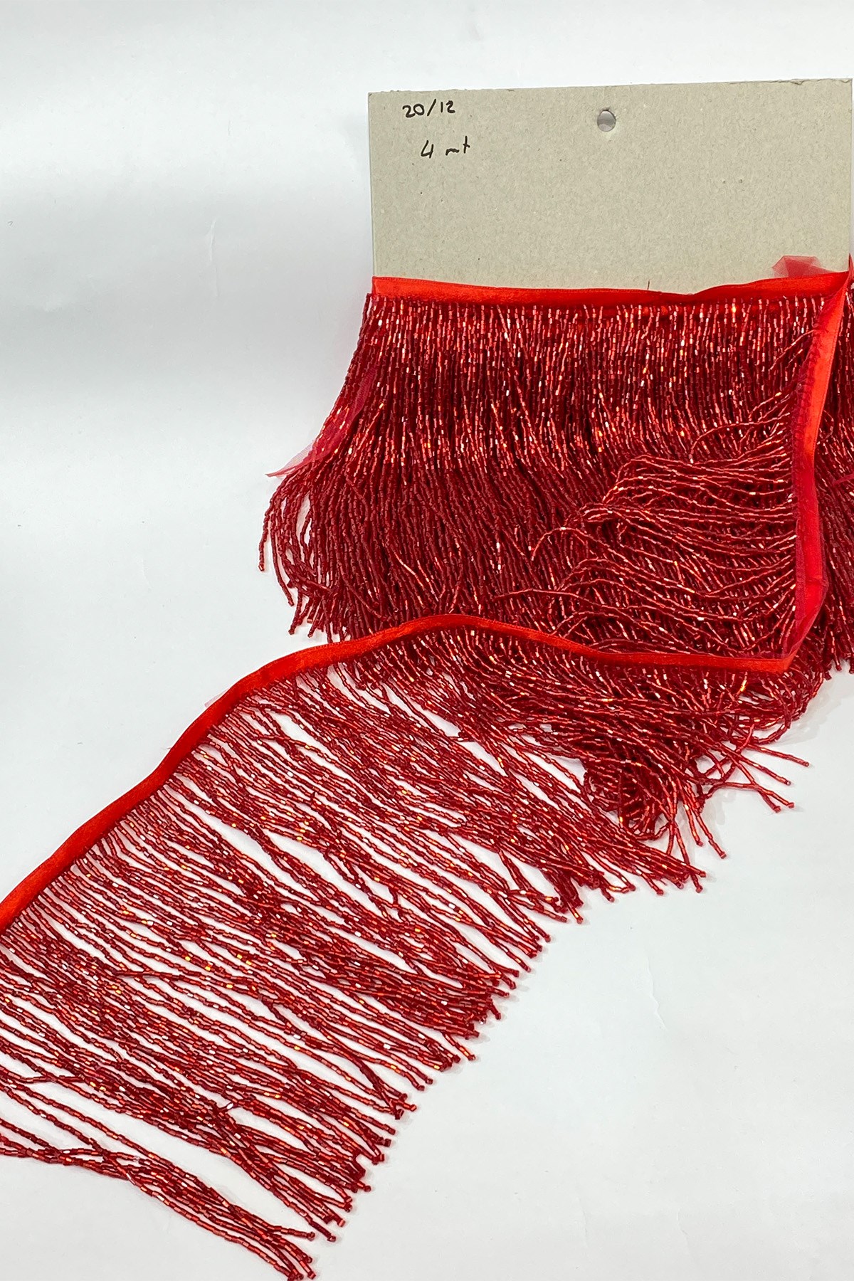 Kırmızı Boncuklu Saçak Püskül 15 Cm-BCSP-1007