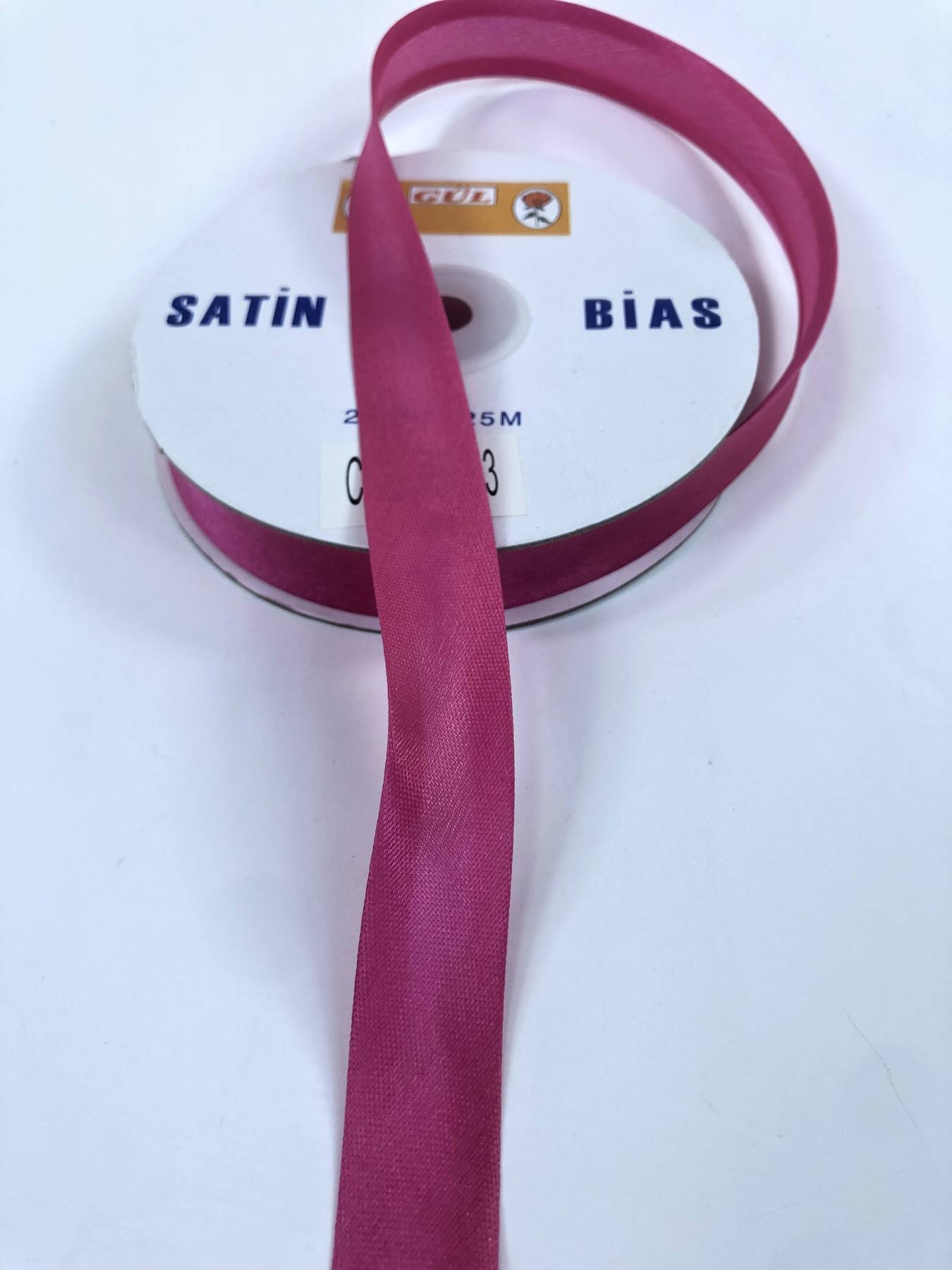 Fuşya Saten Biye 2 Cm 1 Metre-BYE-1013