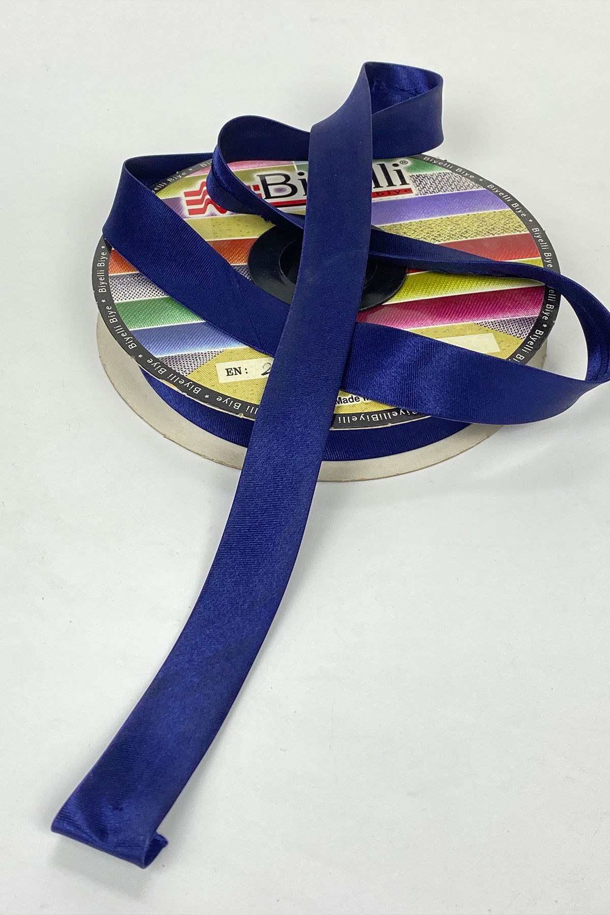 Lacivert Saten Biye 2 Cm 1 Metre-BYE-1020