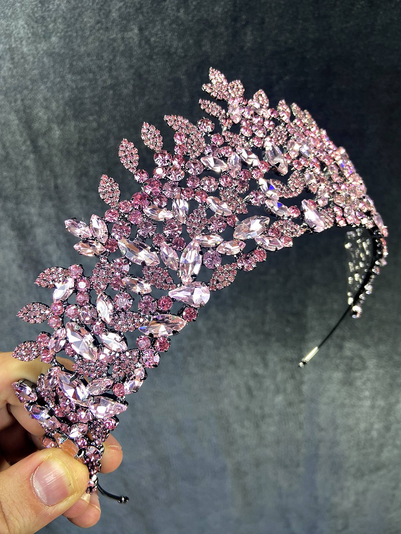 Pembe Sena Model Yaprak Desenli Gelin Ve Kına Tacı-GELINTACI-288