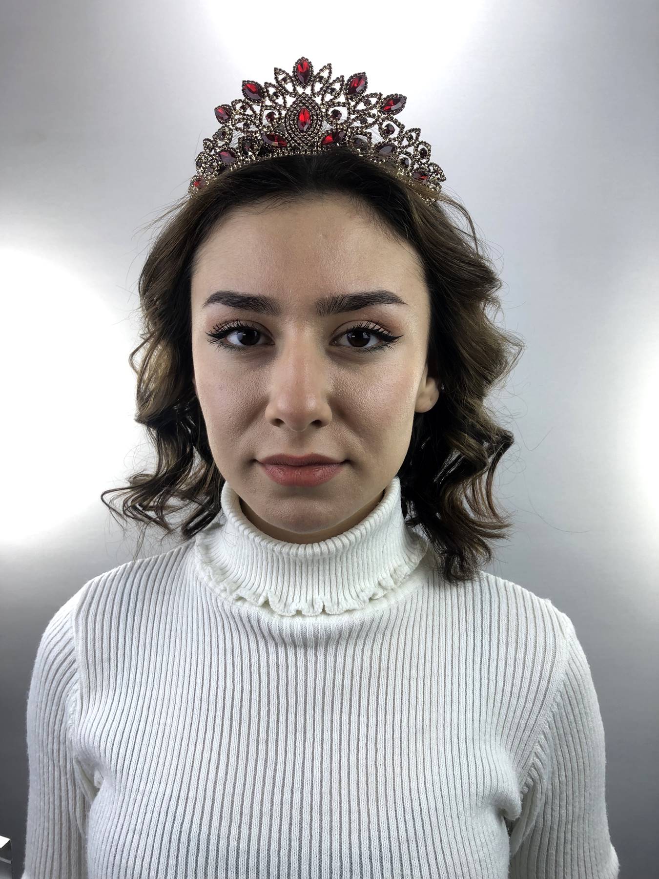 Sophia Kırmızı Kristal Taşlı Kına Ve Gelin Tacı-GELINTACI-4