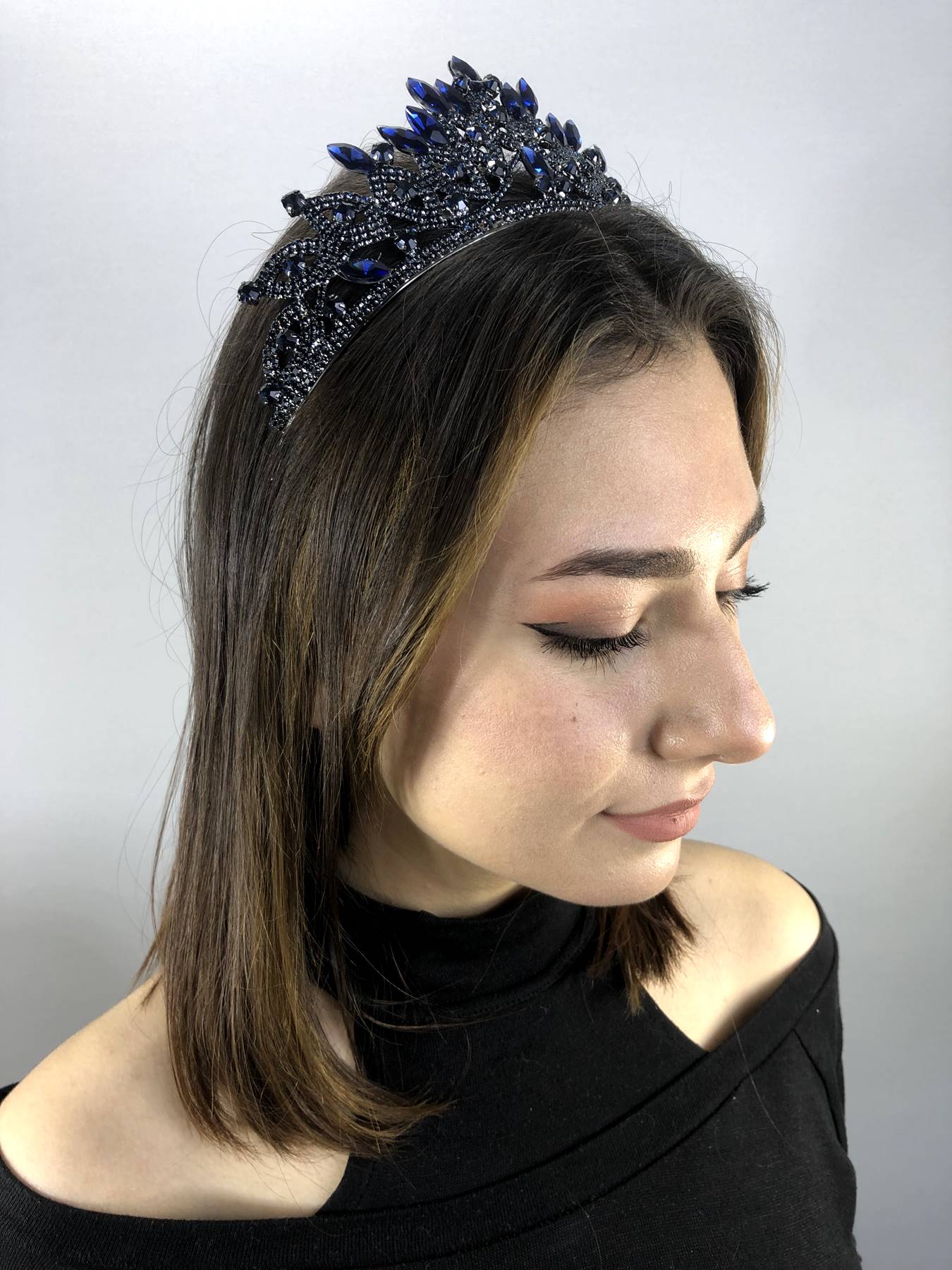 Lacivert Arven Model Kına Ve Gelin Tacı-GELINTACI-57