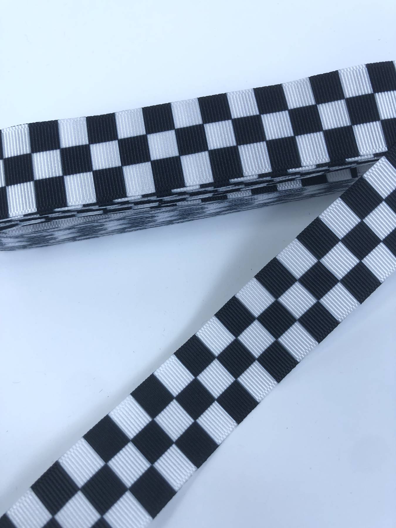 Kareli Siyah Beyazlı Grogren Kurdele-KDL-1216