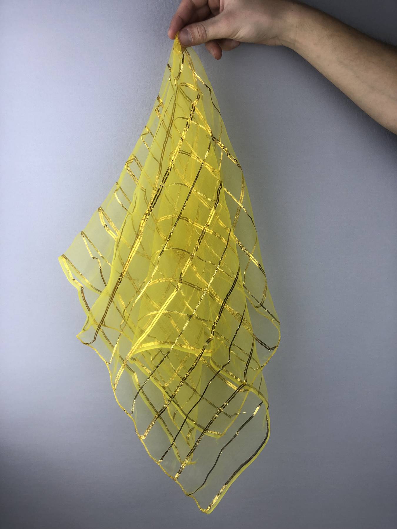 Sarı Gold Simli Gelin Halay Mendili-KS-1154