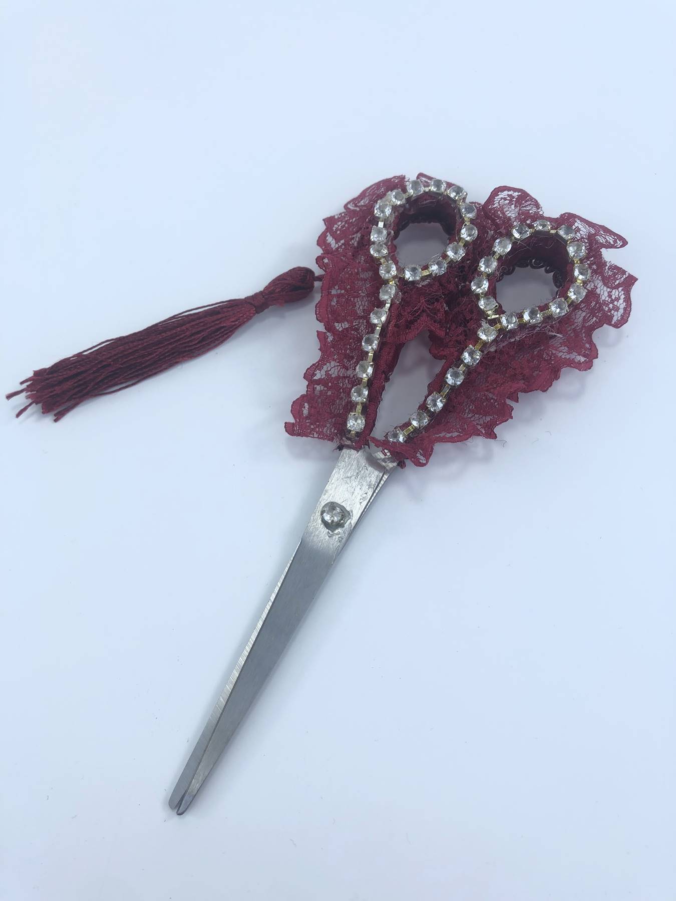 Bordo Püsküllü Söz Nişan Makası-MKS-1018