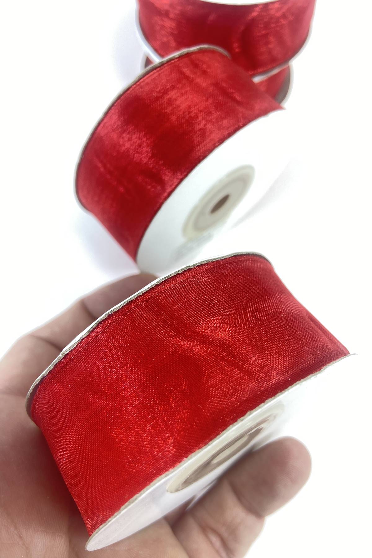 Kırmızı Organze Kurdele 3 Cm 1 Top 22 Metre-ORGANZEKURDELE-1004