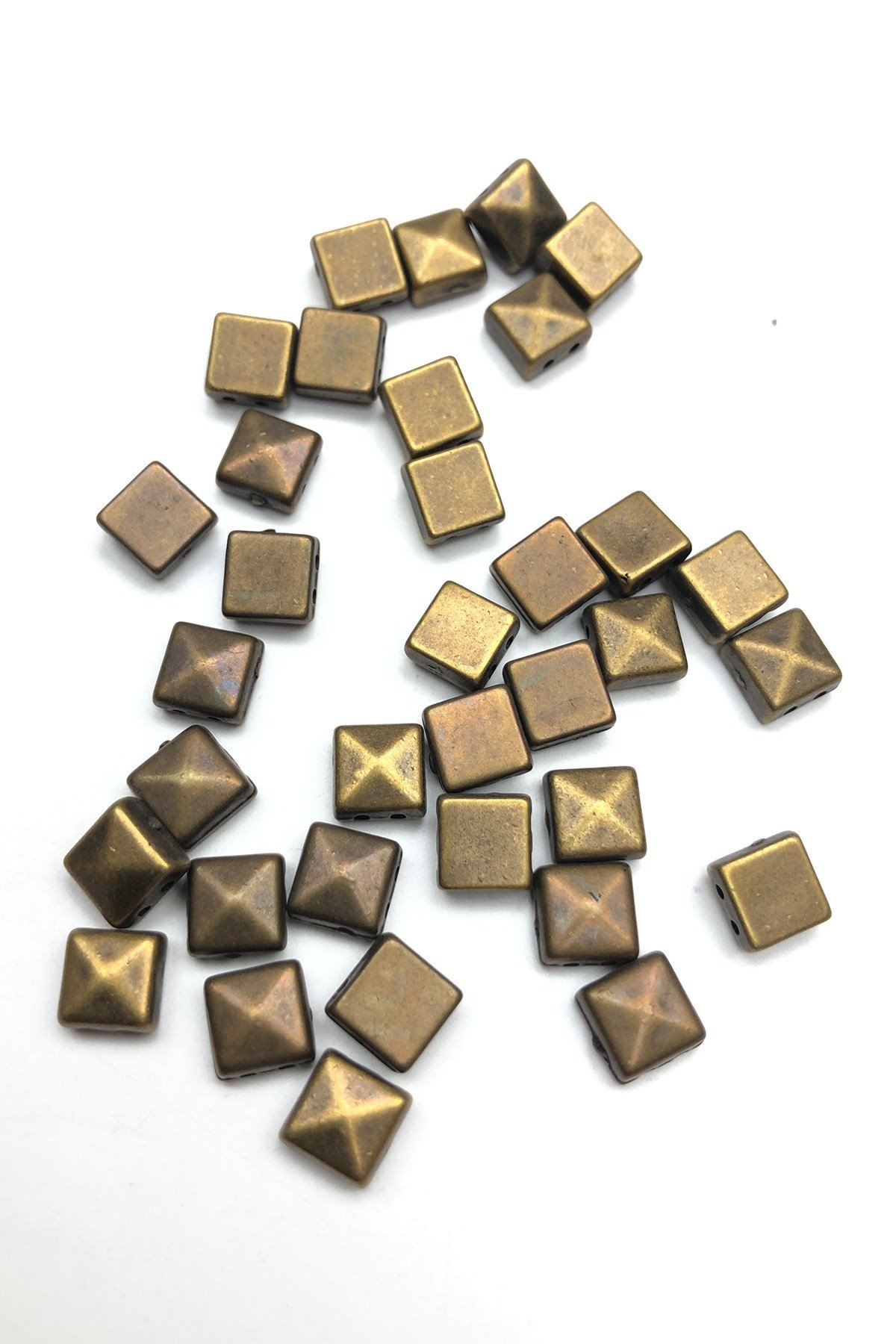 Antik Yeşil Kare Plastik Boncuk-PLB-1001