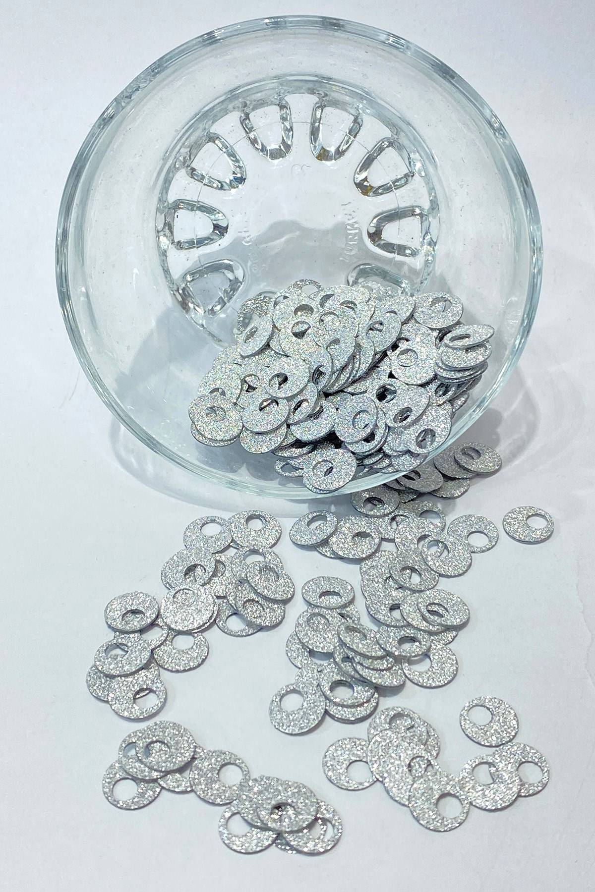 Simli Gümüş Çanta Ve Patik Pulu 10 mm-PP-104