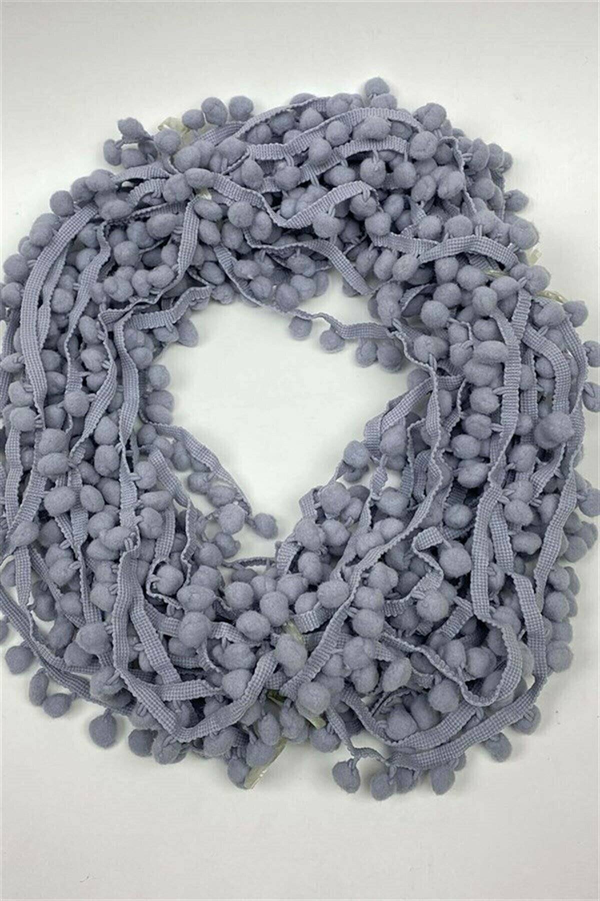 Gri Ponpon Şerit-PPS-1086