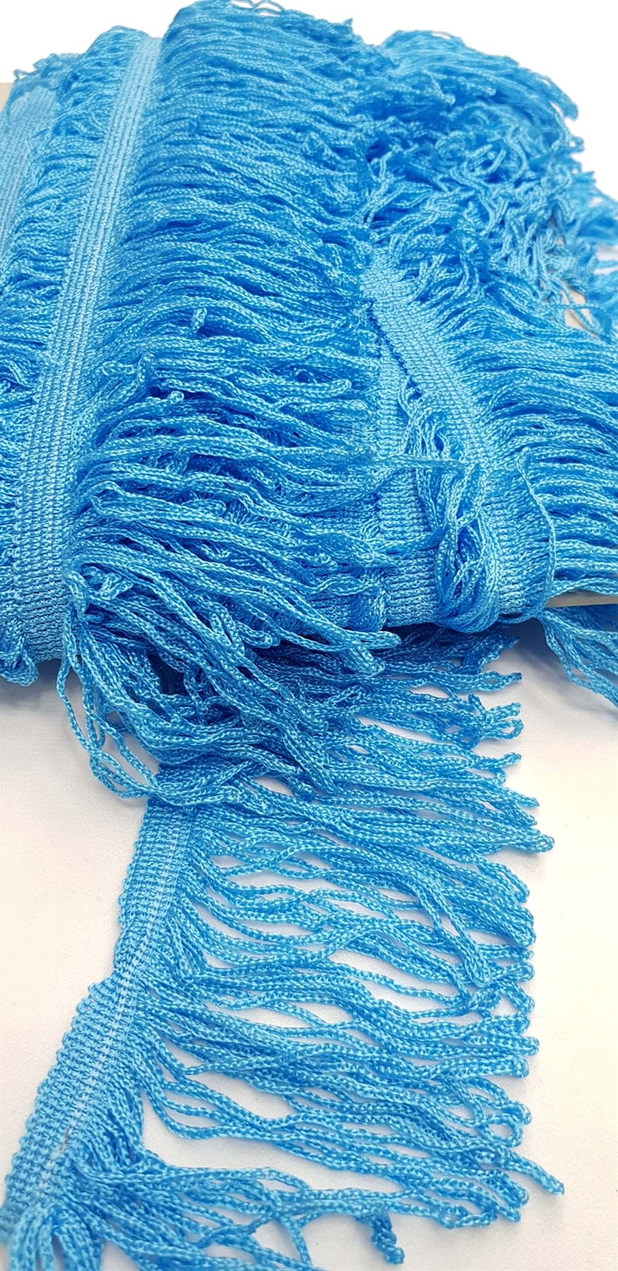 Mavi Saçak Şerit Püskül 10 cm 1 mt-SP-1035