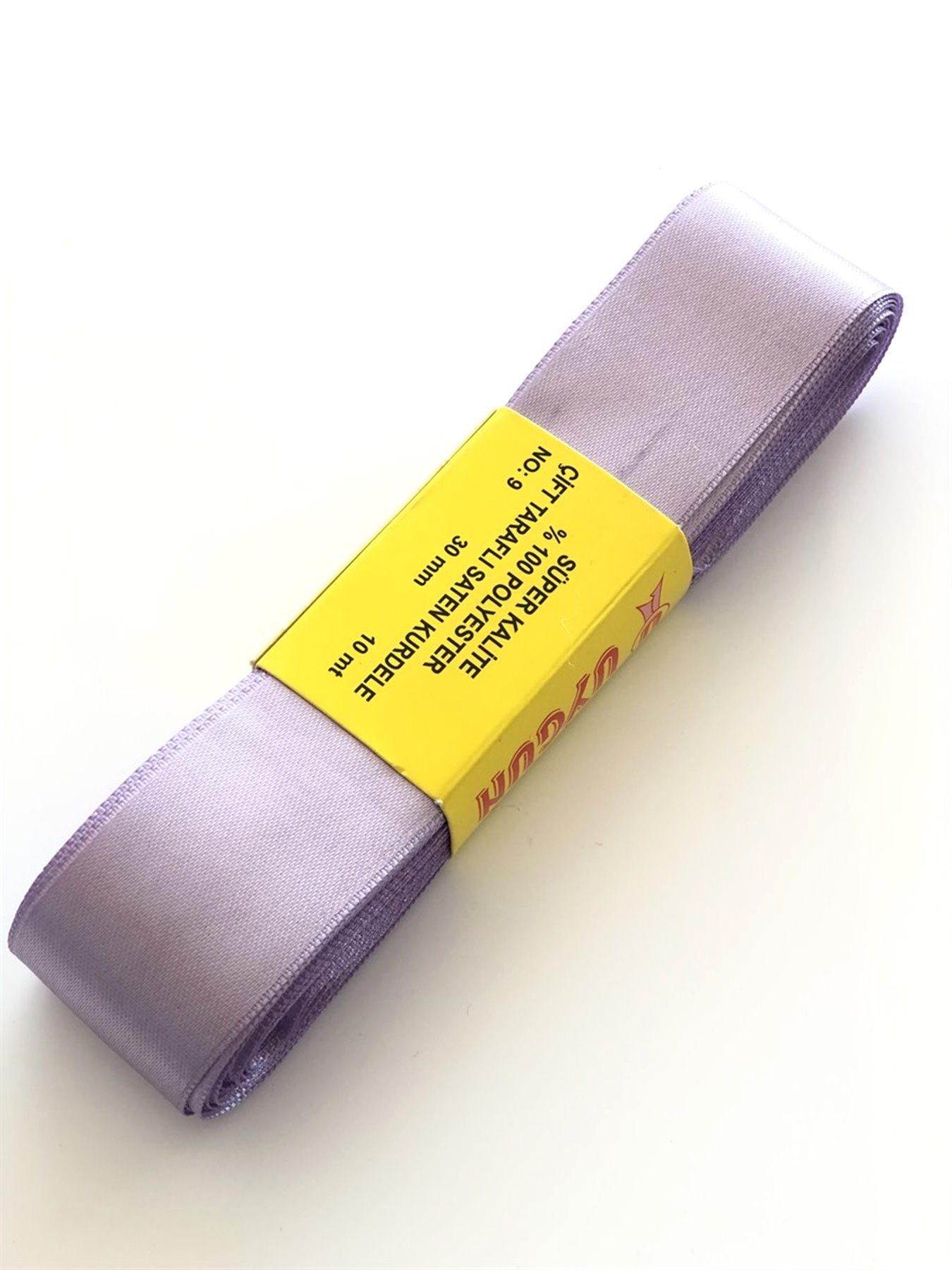 Lila Saten Kurdele 3 cm-STK-1028