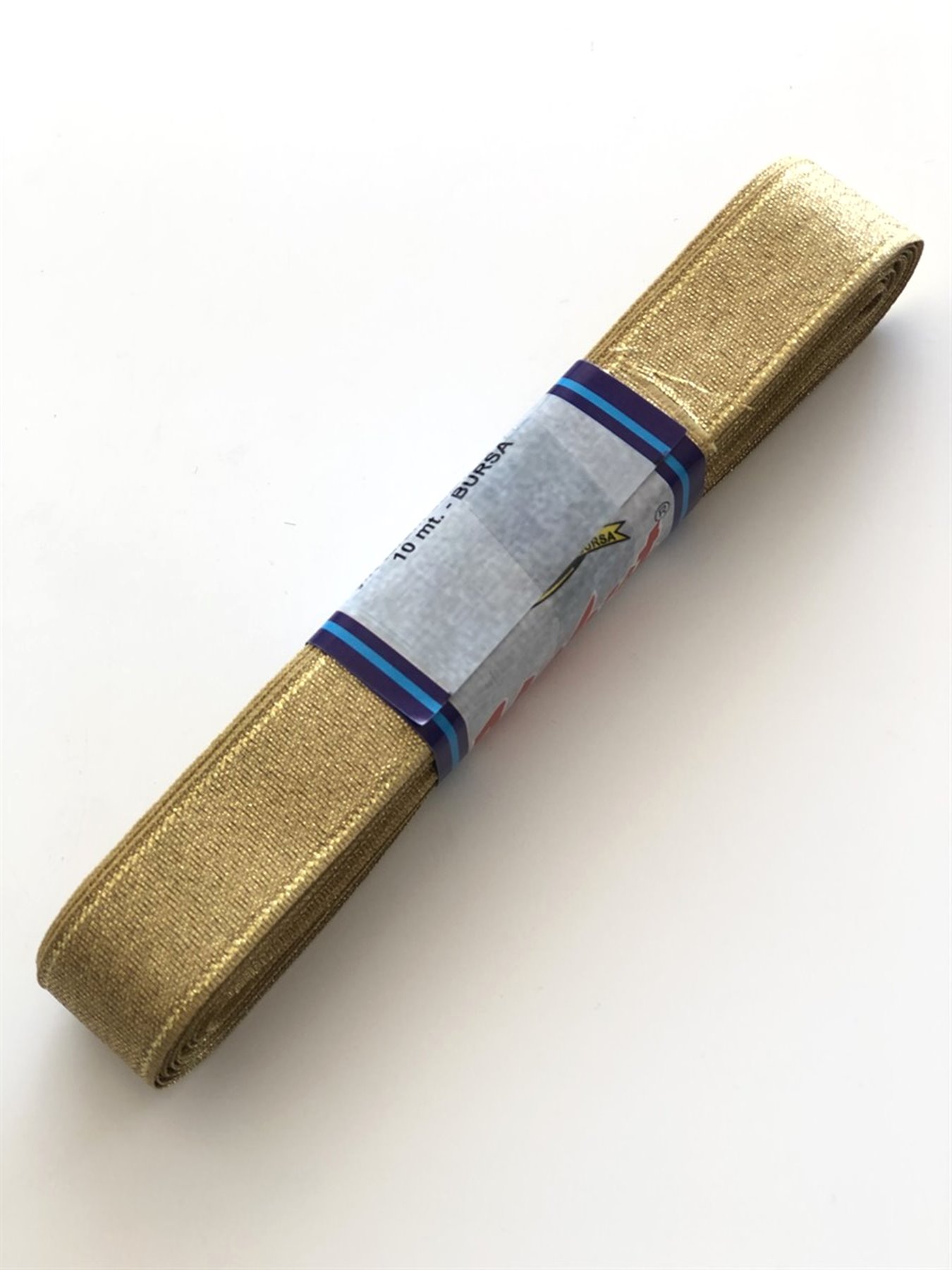 Simli Sarı Saten Kurdele 2 cm-STK-1042