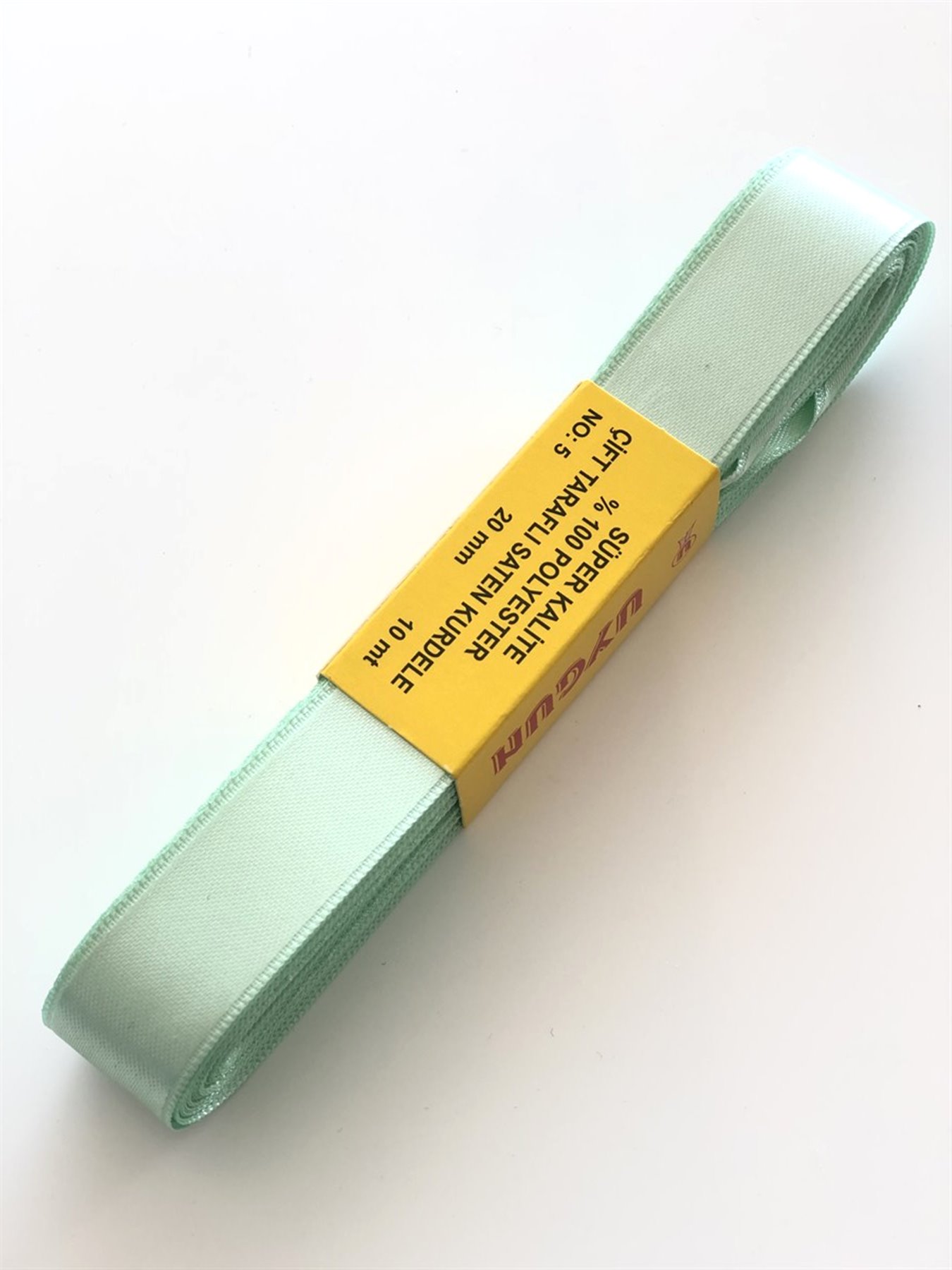 Açık Su Yeşili Saten Kurdele 2 cm-STK-1045