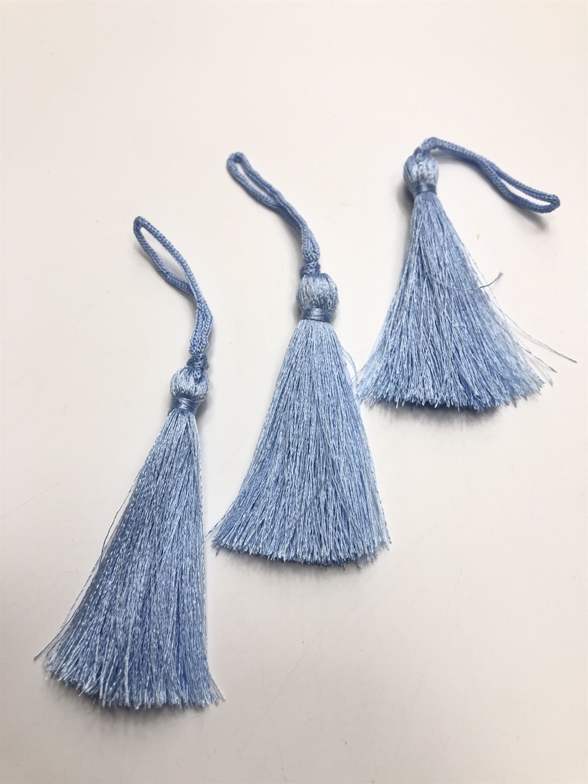 Bebe Mavi Tekli Püskül 10 Adet 7 cm-TPS-1025