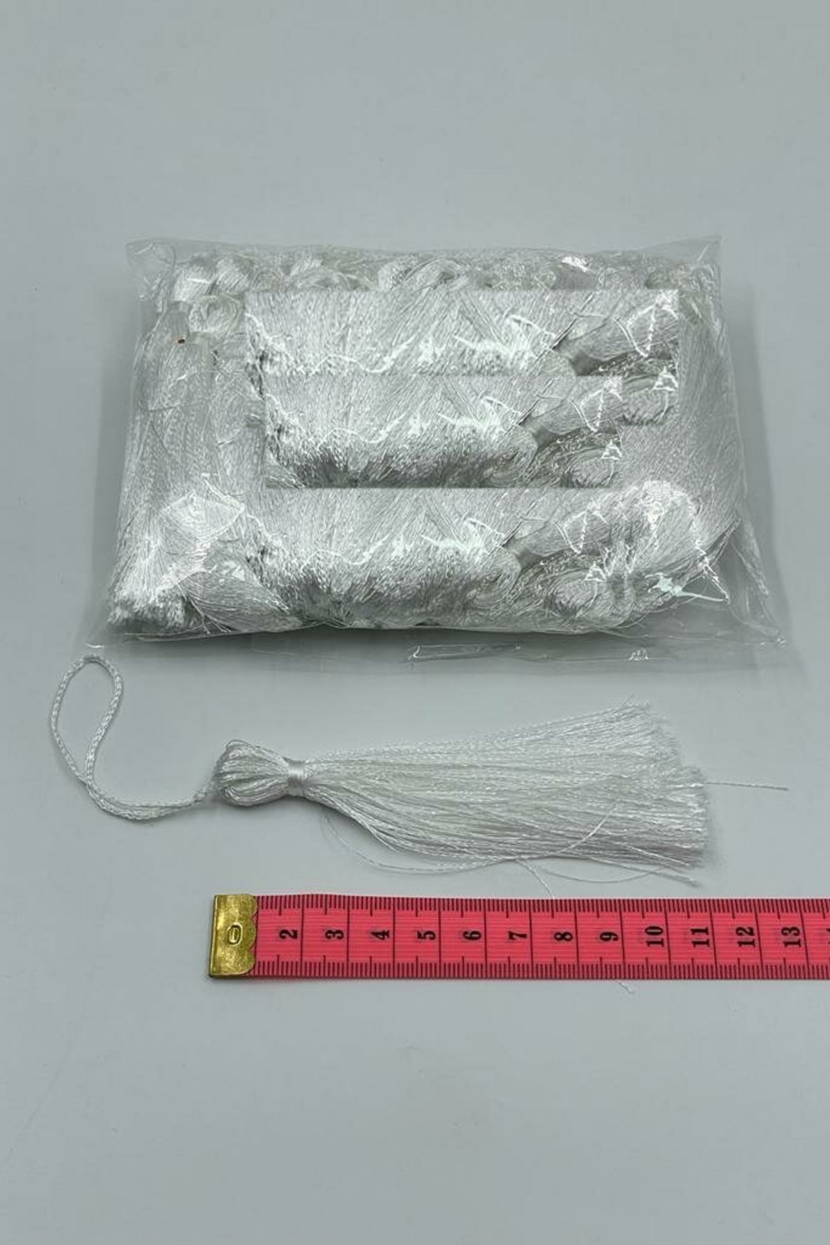 Ekru İthal Tekli Püskül 12 Cm 10 Adet-TPS-1288