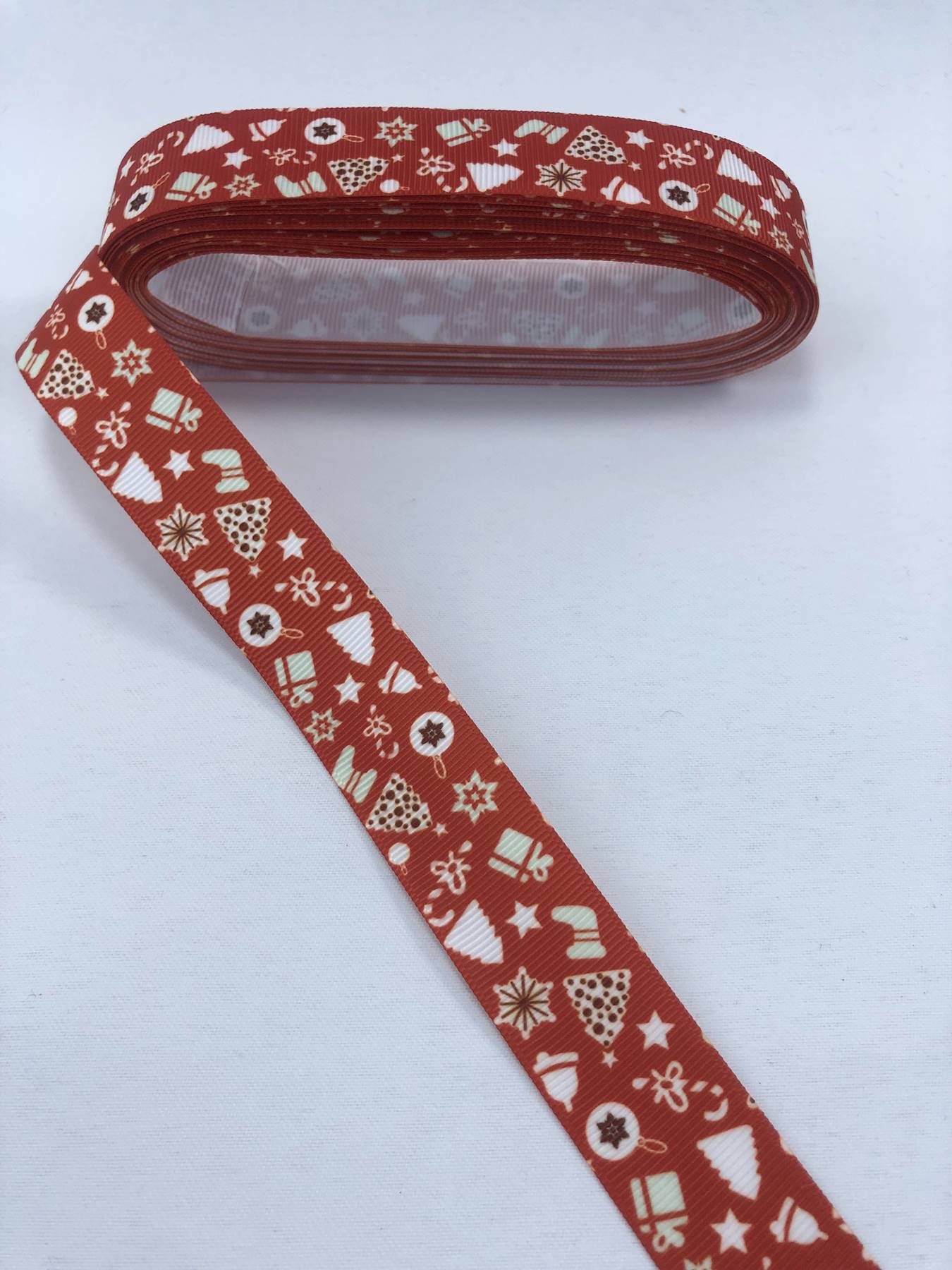 Kırmızı Hediye Paketi Desenli Grogren Kurdele-YILBASI-1011